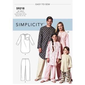 Simplicity 9218 Sewing Pattern Adult Pajamas Pants loungewear Size S XL cut
